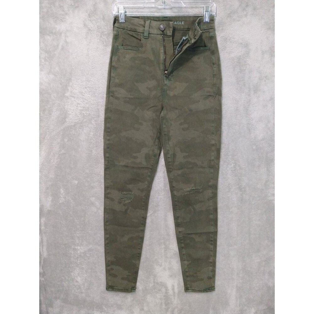 American Eagle Jeans Women 4 Camo Jegging Next Level Stretch Curvy Super Hi Rise